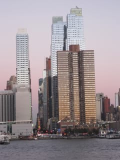 View down the street - Manhattan Island from the ferry back to NJ