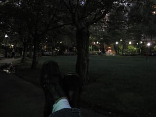 Travelling Feet in the park near the World Trade Plaza - New York City