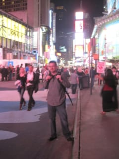Chris in Times Square