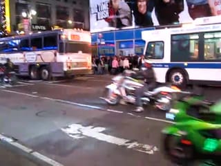 Motorcycles in Times Square