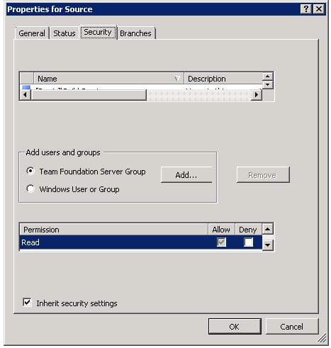 TFS Security Menu Fail