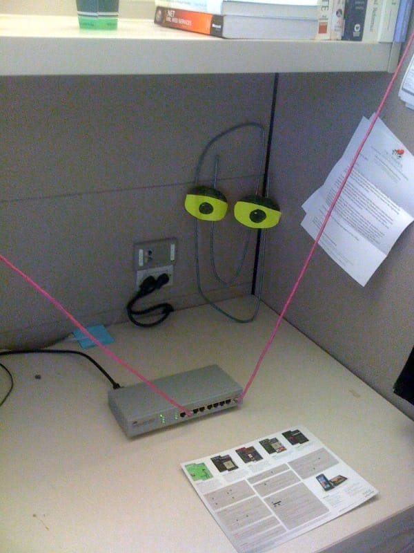 Clippy does not approve of my networking hack.