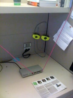 Clippy does not approve of my networking hack.