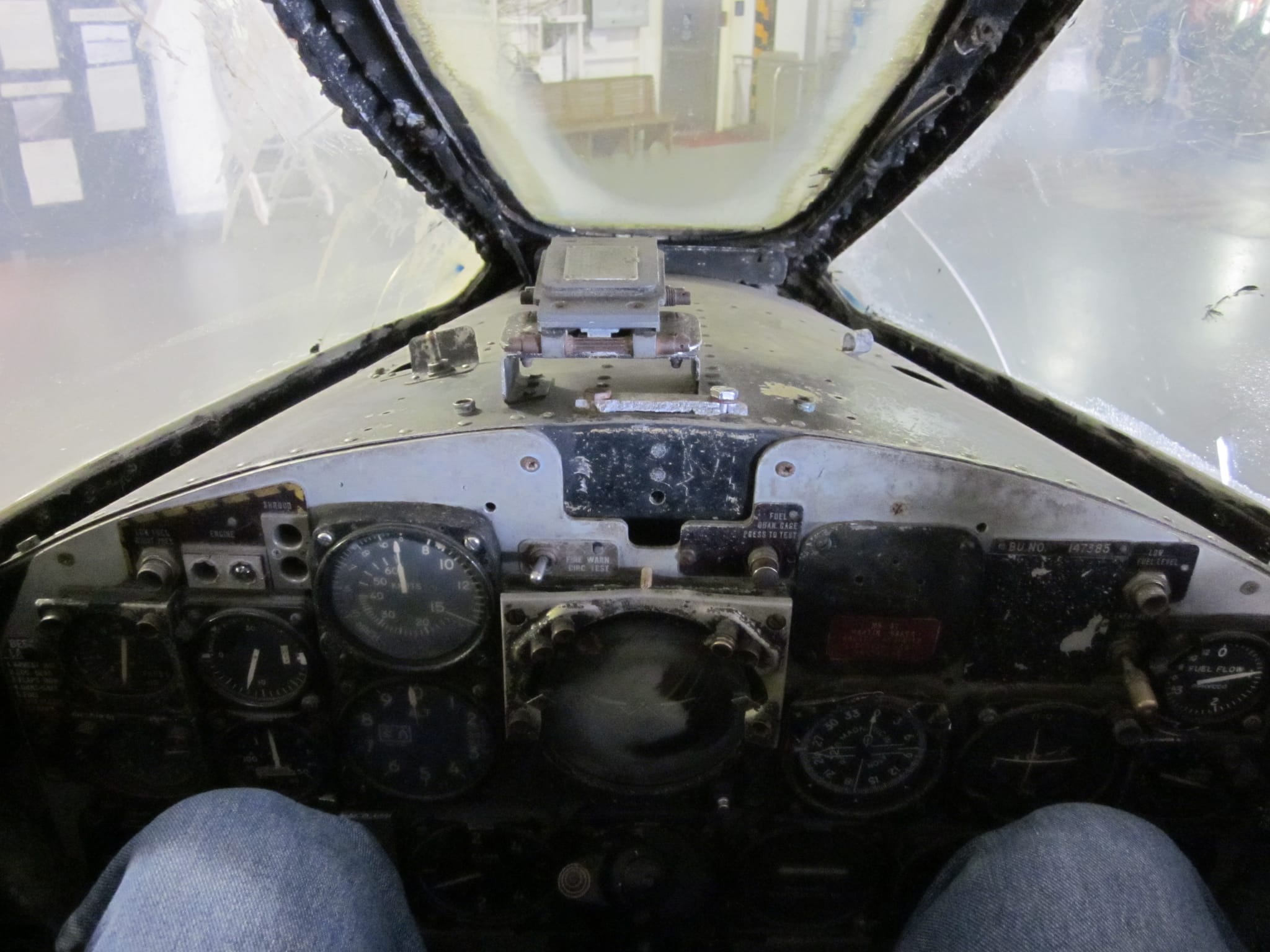 Chris in an old plane cockpit