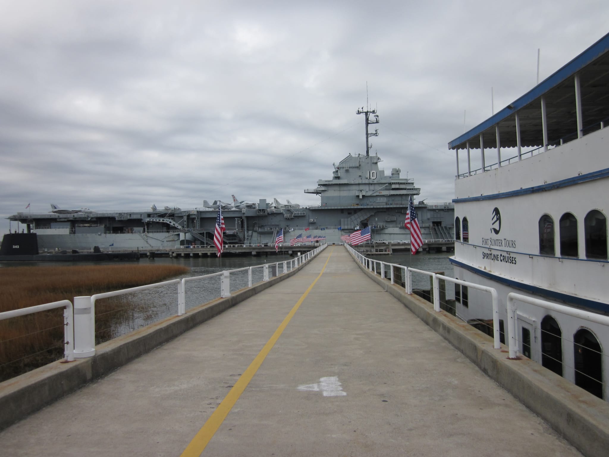 Looking at an aircraft carrier