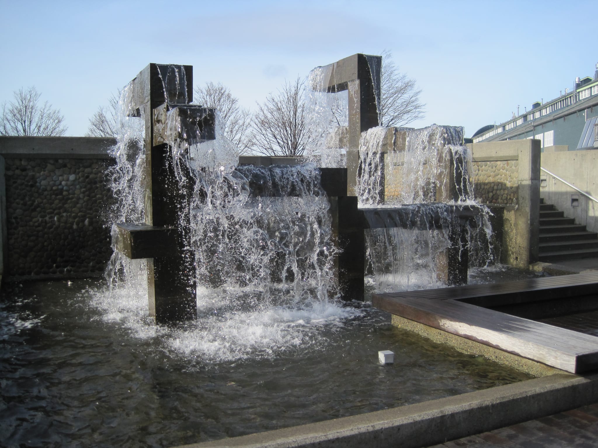 Water sculpture on the shore