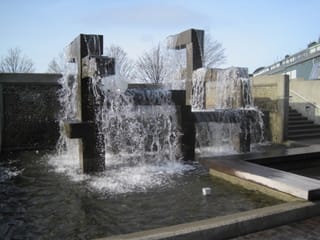 Water sculpture on the shore