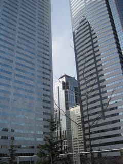 View of buildings from Freeway Park, Seattle, WA