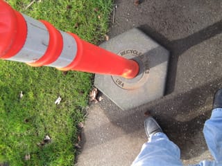 Traffic cone made using Recycled Tires