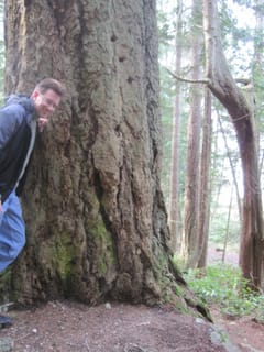 Chris with a tree on the walk to West Beach Deception Pass