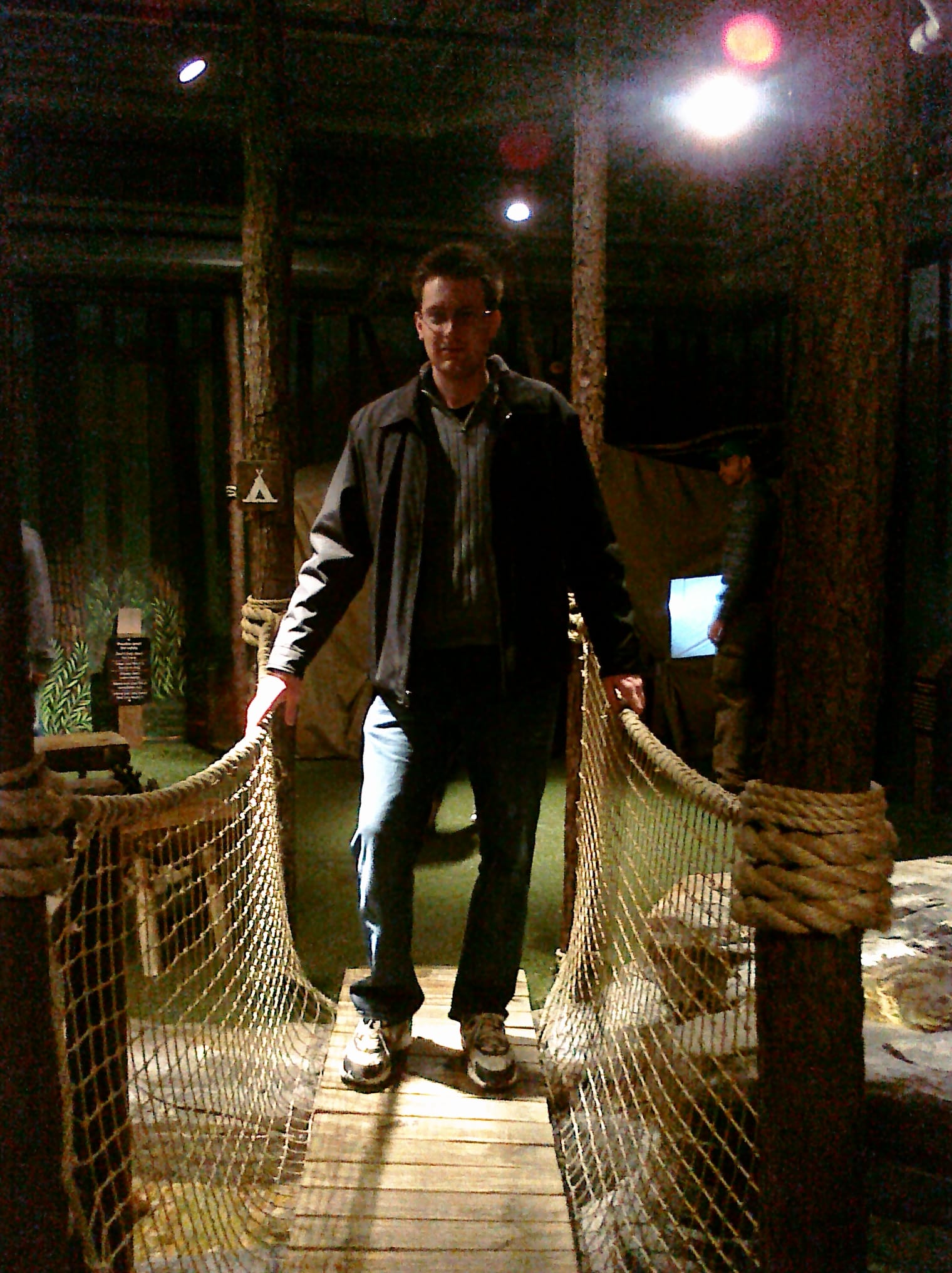 Chris crossing the bridge - Charleston Aquarium