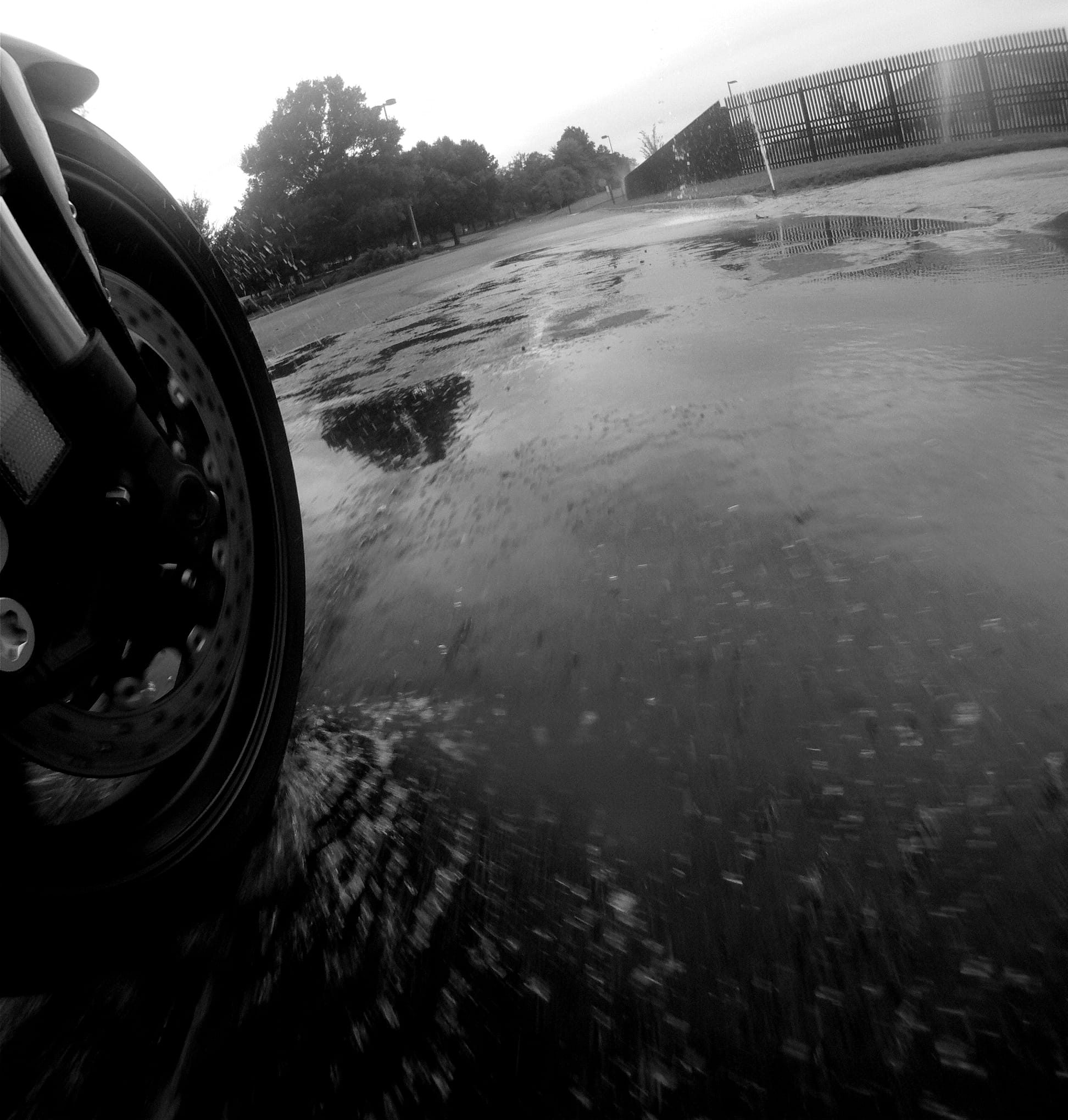 R6 playing in the sprinkler