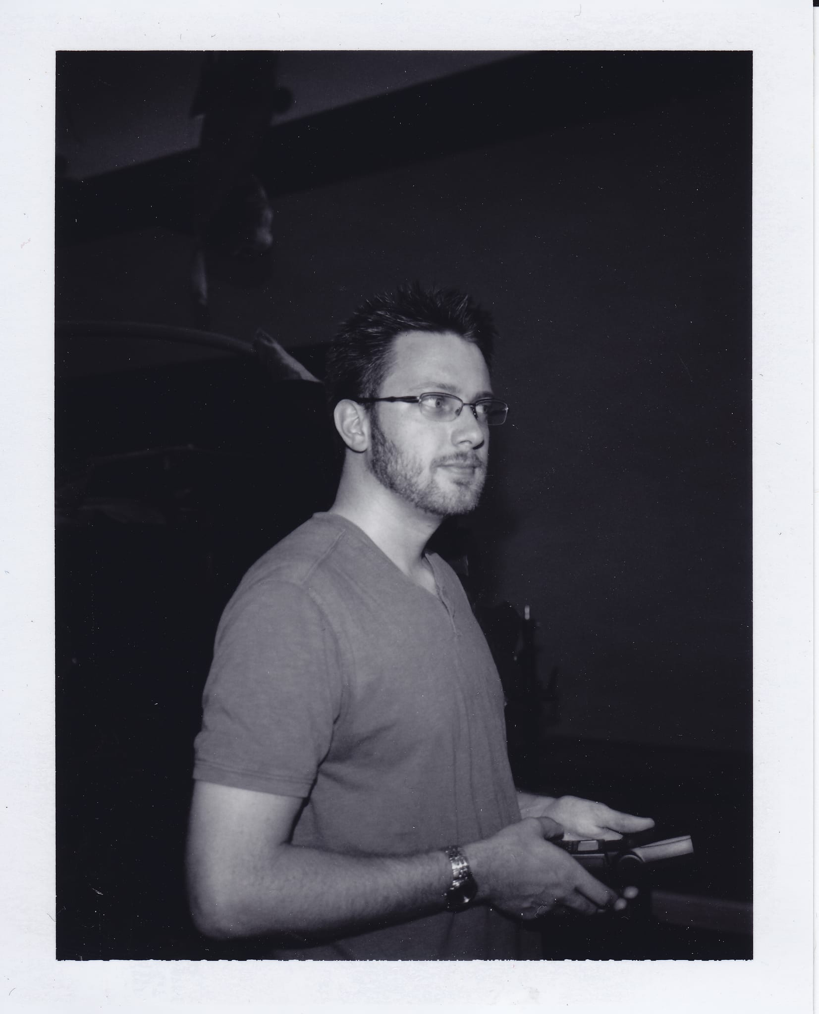Chris at Coffee and Strobes - Polariod by Adam Doenias