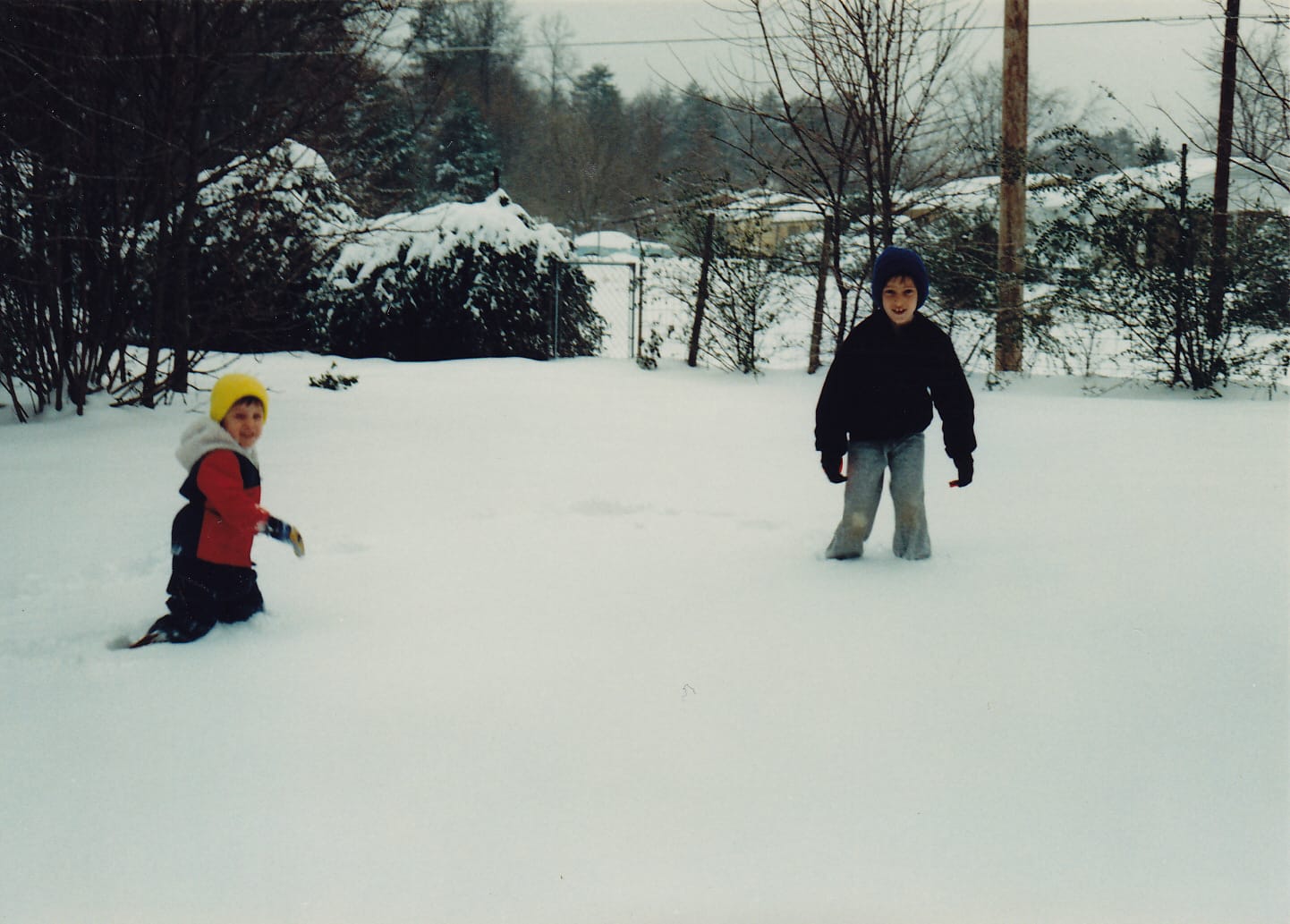 Mr Boggin' is knee deep in snow.  This really is NC in the 80's, not a sound stage.