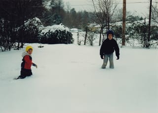 Mr Boggin' is knee deep in snow.  This really is NC in the 80's, not a sound stage.