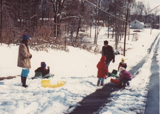 Mom, Chris, Marcy, Mindy, Dad and Nick on the Cody Ave. hill
