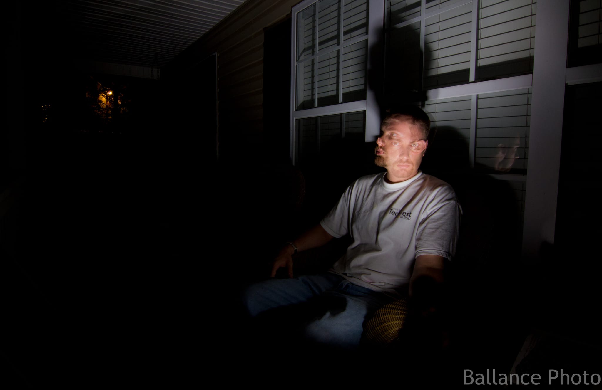 Two-faced on the porch