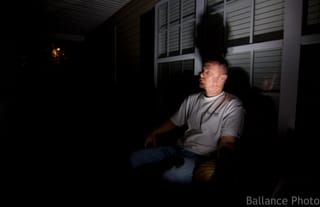 Two-faced on the porch