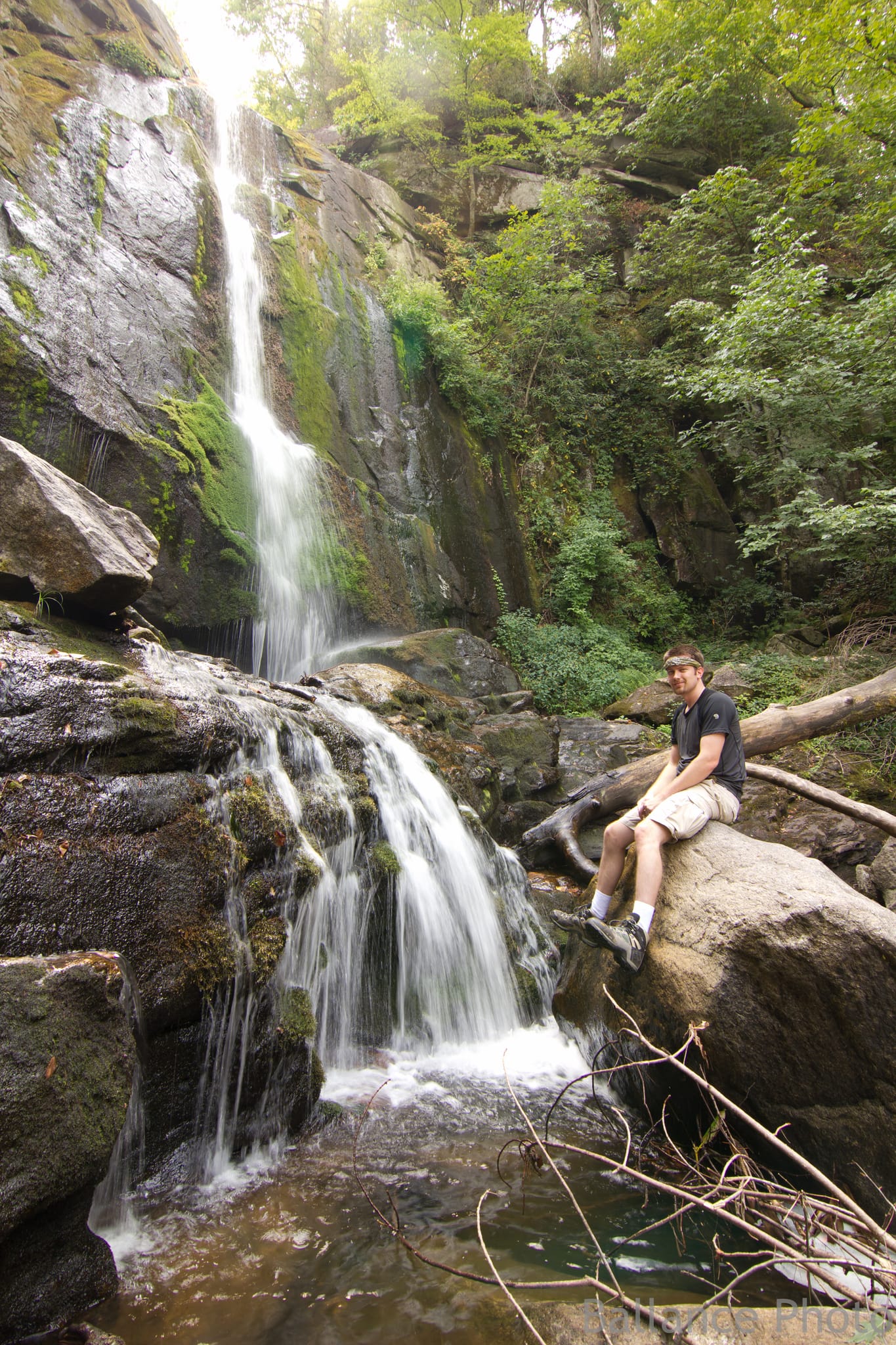 High Shoals Falls - Chris on a Rock