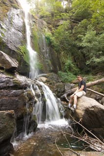 High Shoals Falls - Chris on a Rock
