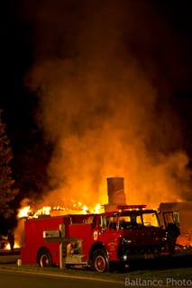 Fire Truck with fire