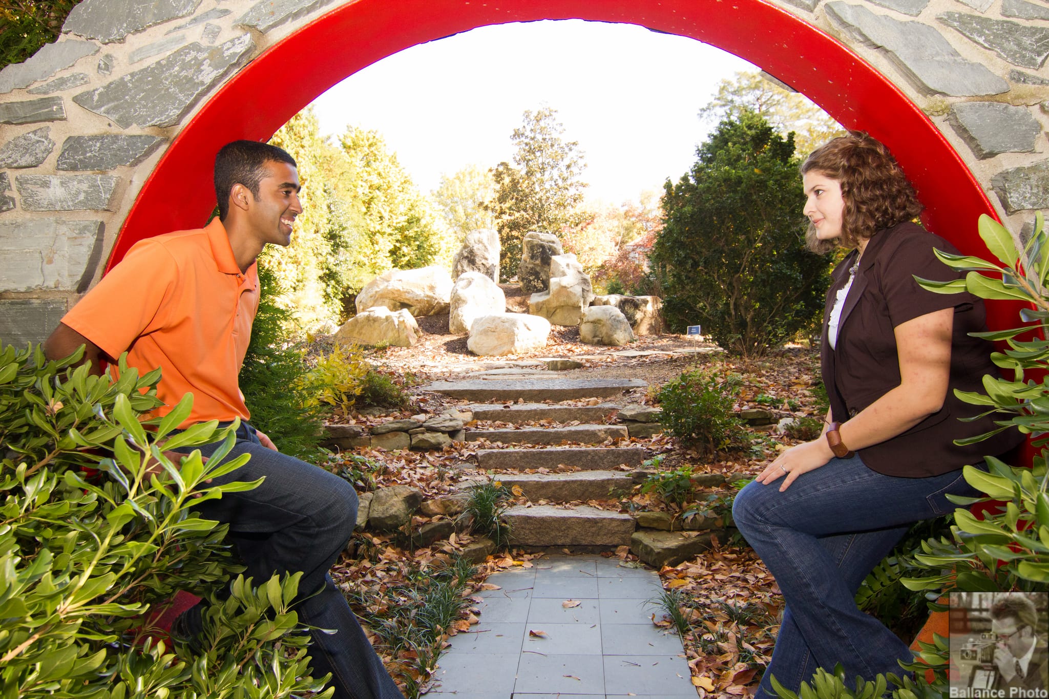 Ajay and Meredith - UNCC Botanical Gardens-11