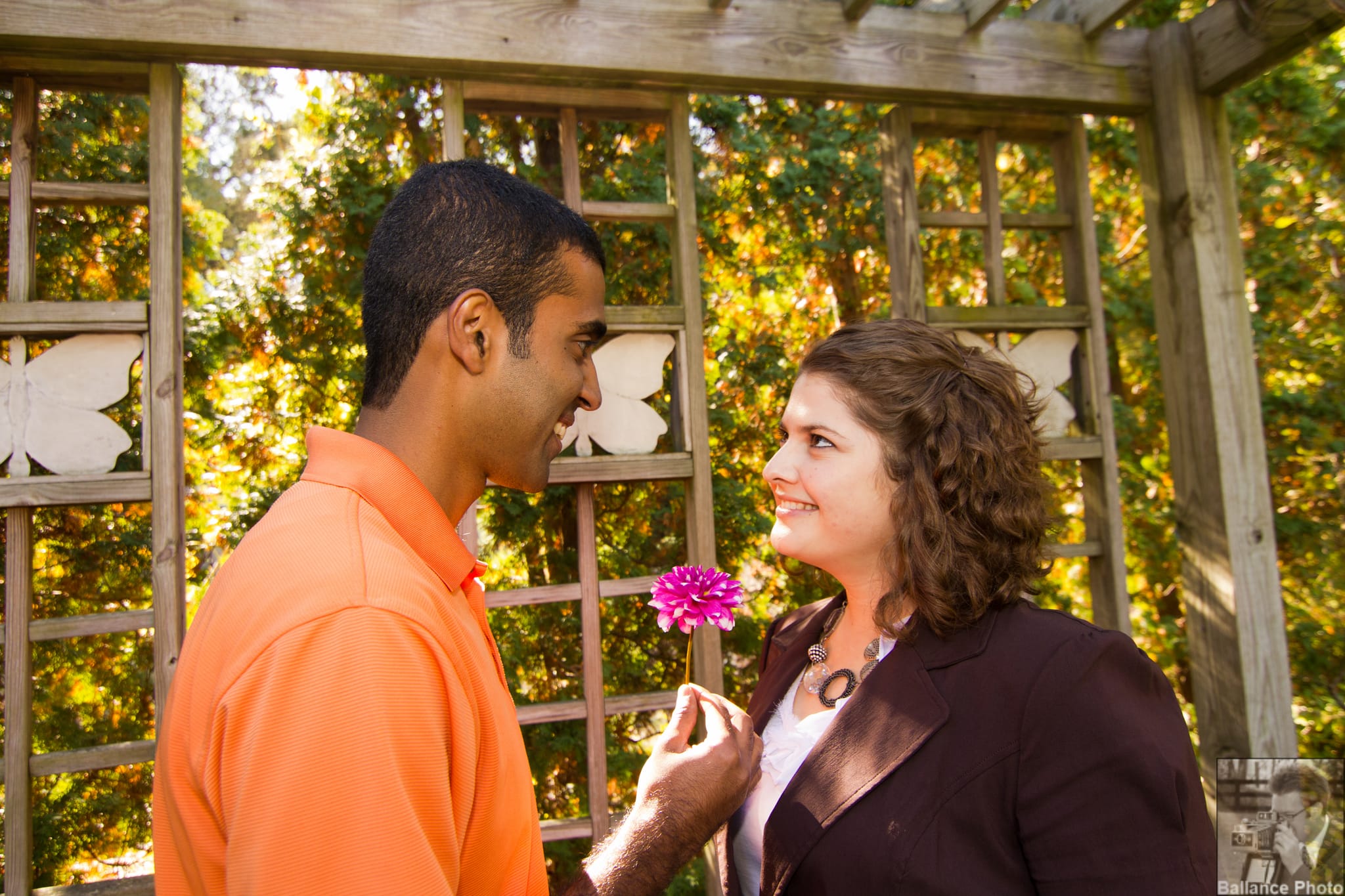 Ajay and Meredith - UNCC Botanical Gardens-3