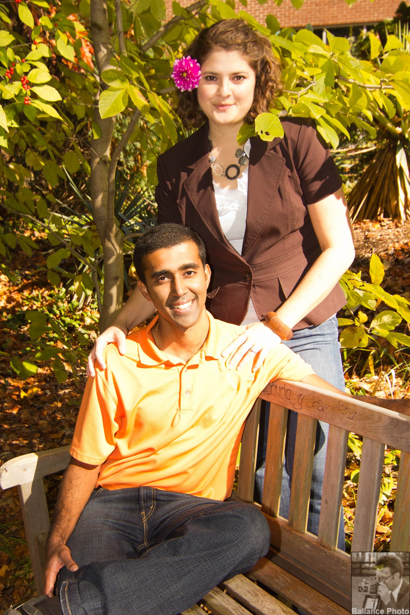 Ajay and Meredith - UNCC Botanical Gardens-13