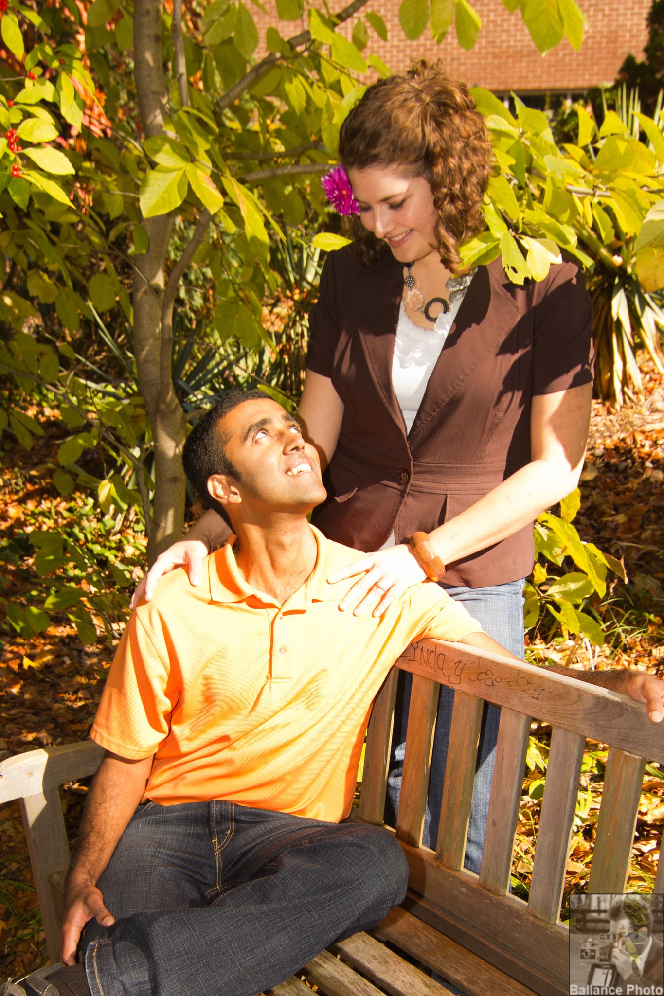 Ajay and Meredith - UNCC Botanical Gardens-14