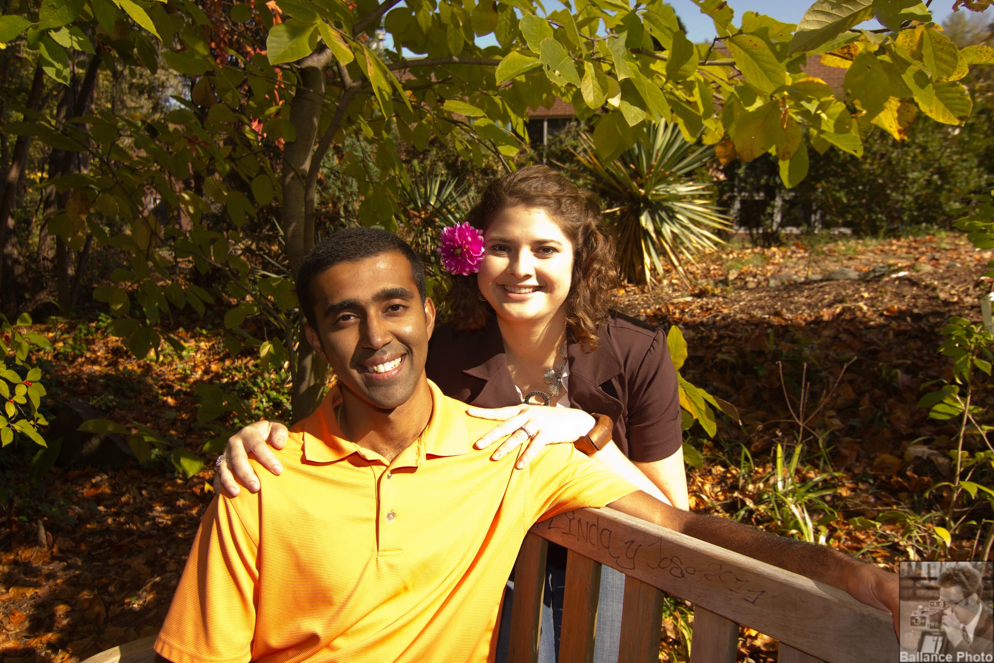 Ajay and Meredith - UNCC Botanical Gardens-15