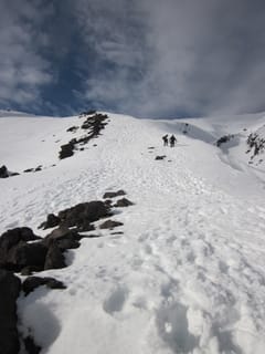 Jon and Jeremy descending Mt. St. Helens via the Worm Flows route