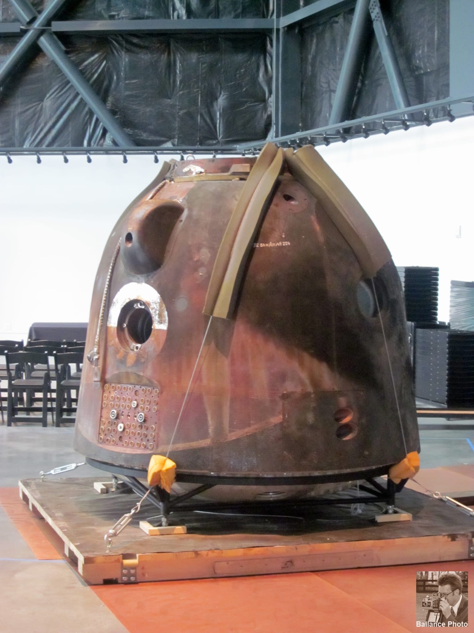 Soyuz Capsule just after arriving at the Seattle Aviation Museum