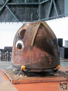Soyuz Capsule just after arriving at the Seattle Aviation Museum