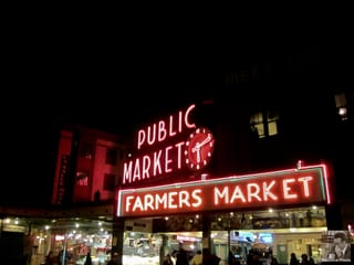 Pike's Place at night