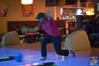Sarva bowling...  Enthusiastically!