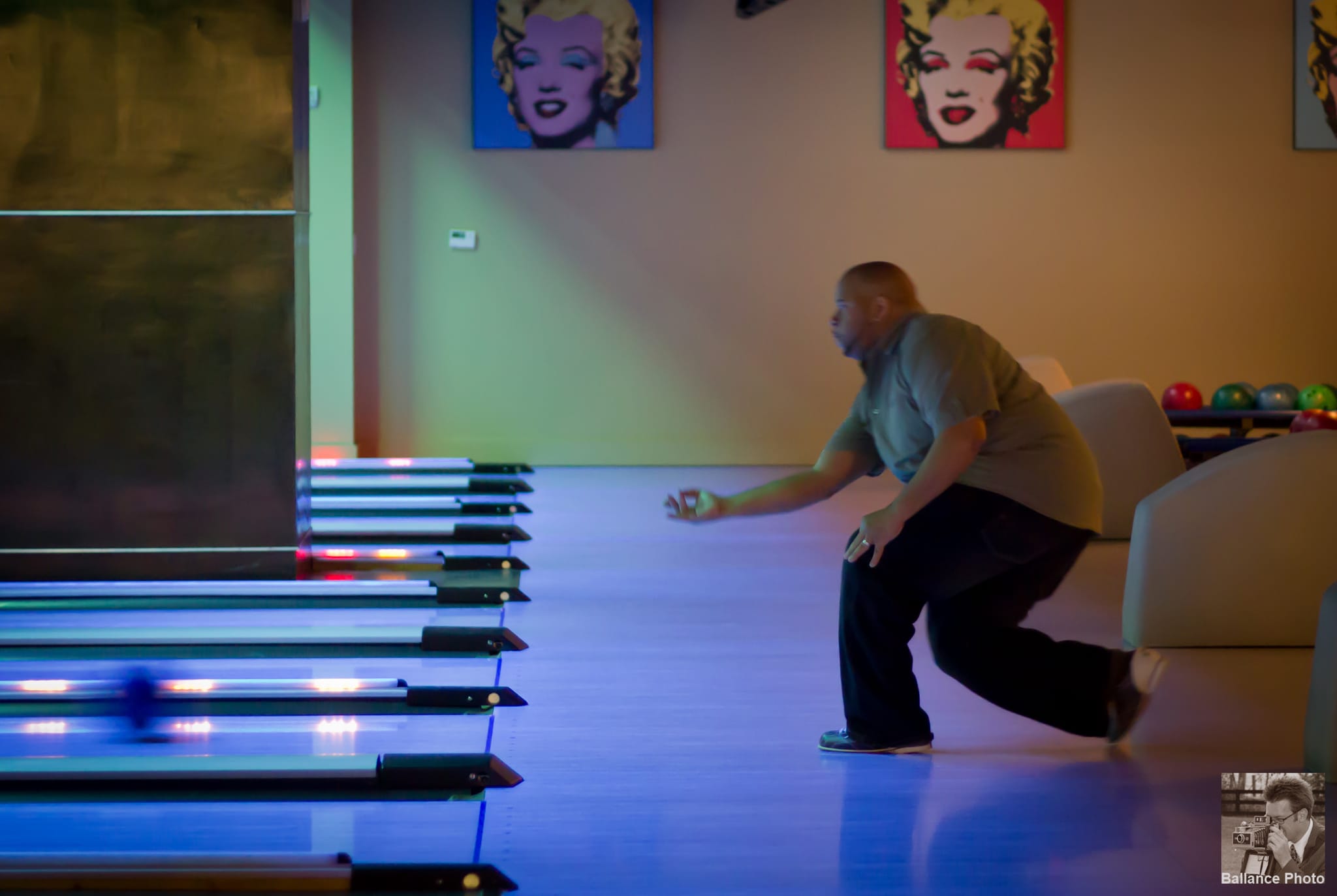Nick bowling...