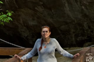 Kate by a cave