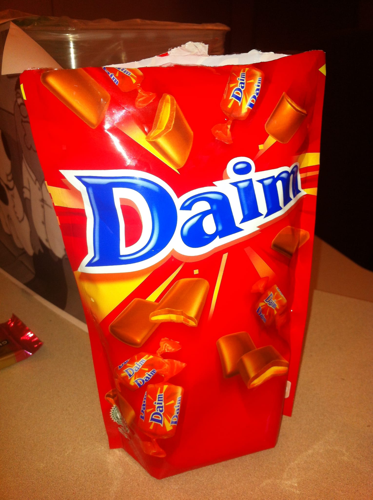Someone brought a Diam bag to work today. (pronounced "dime")