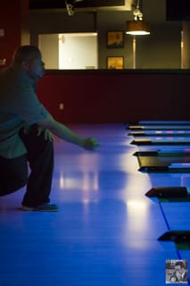 Nick bowling...