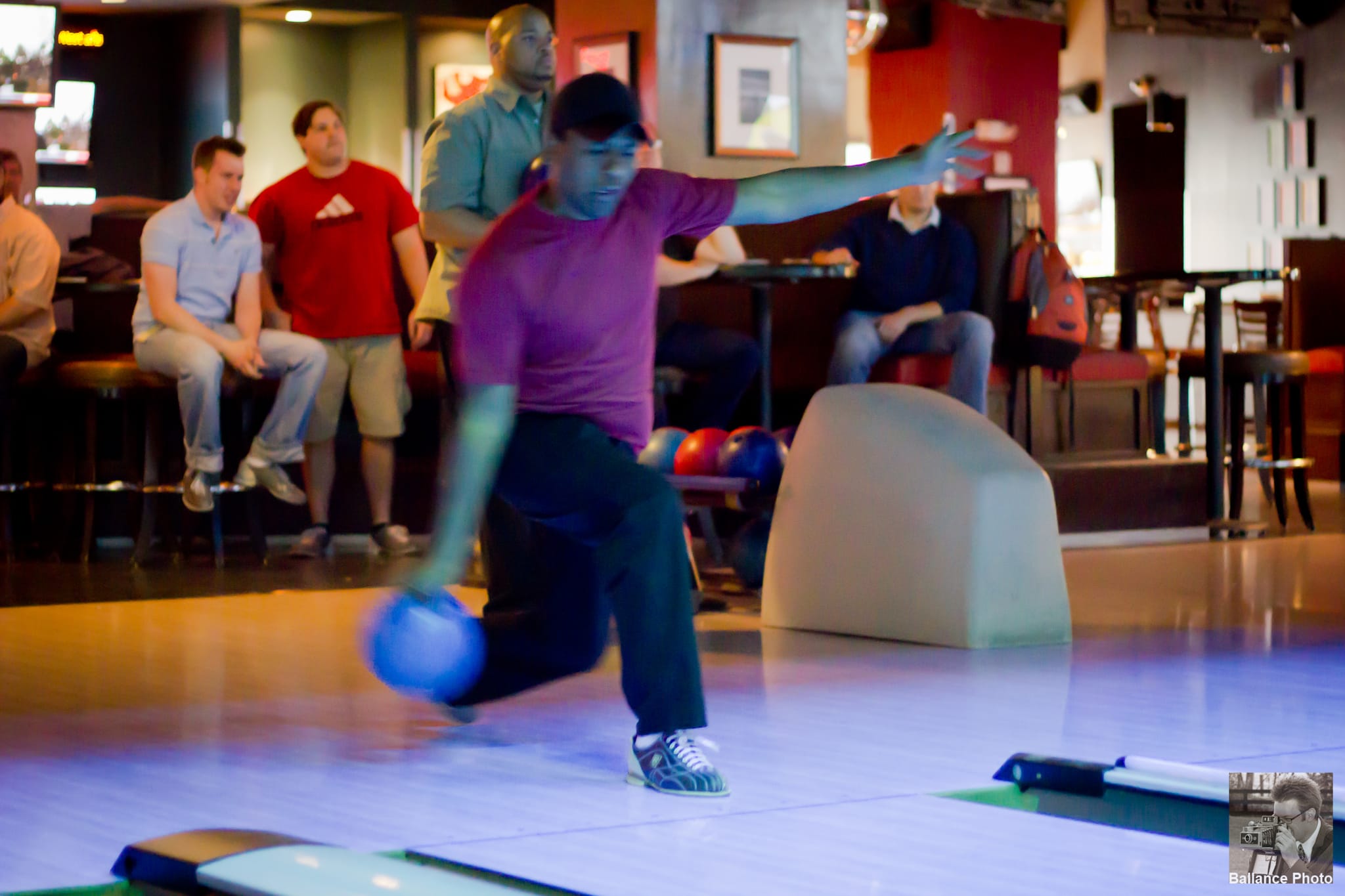 Sarva Bowling as ECO team members look on...