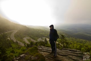 Standing on rocks
