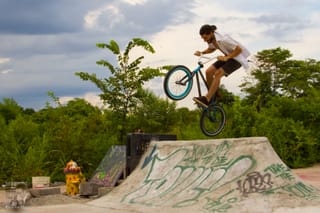 Long haired wheelie
