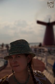 Kate on a boat
