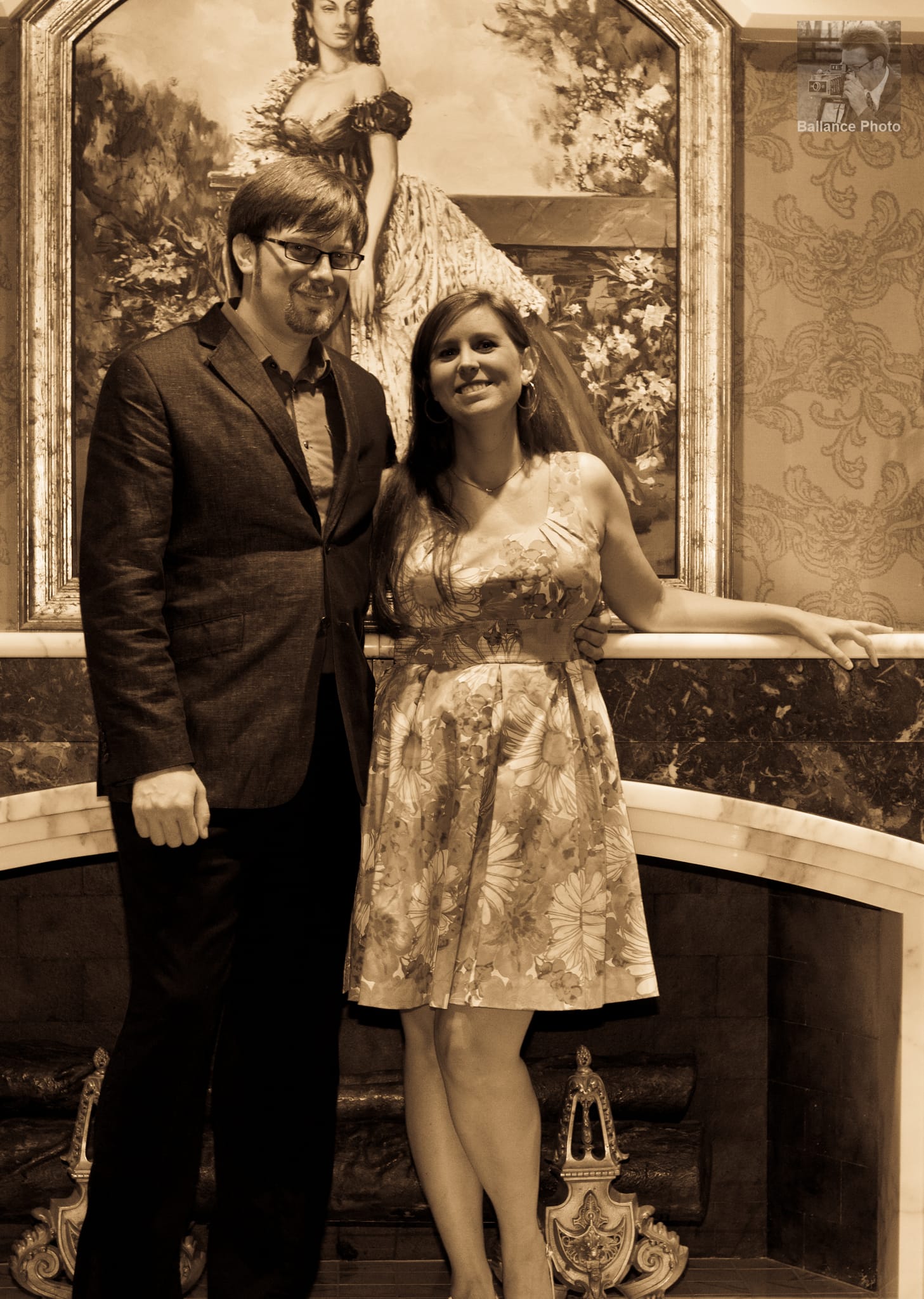 Kate & Chris by the Fireplace